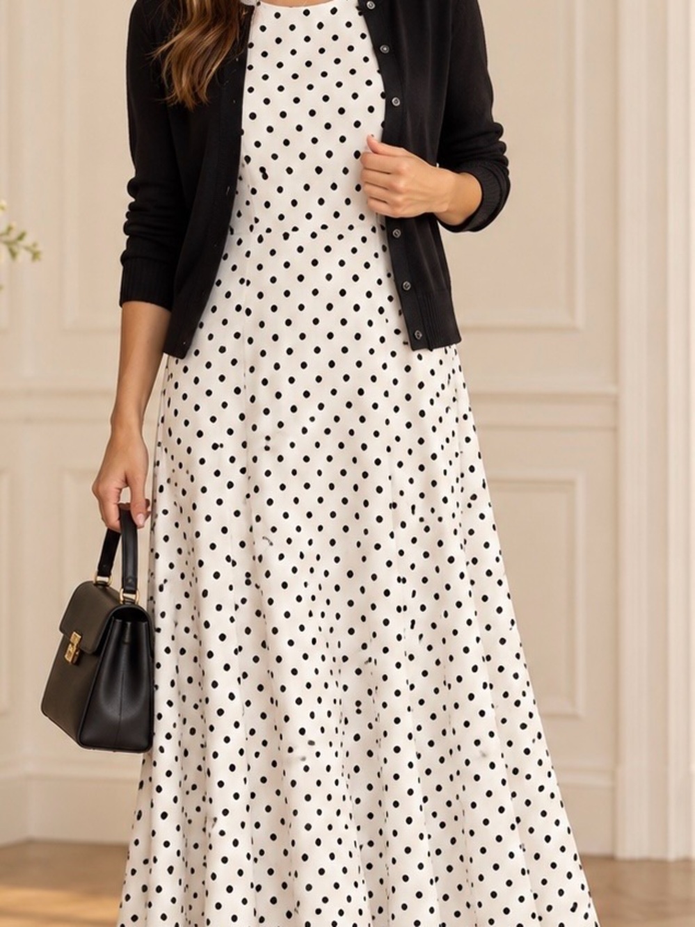Ralph Lauren White Dress with Black Polka Dots